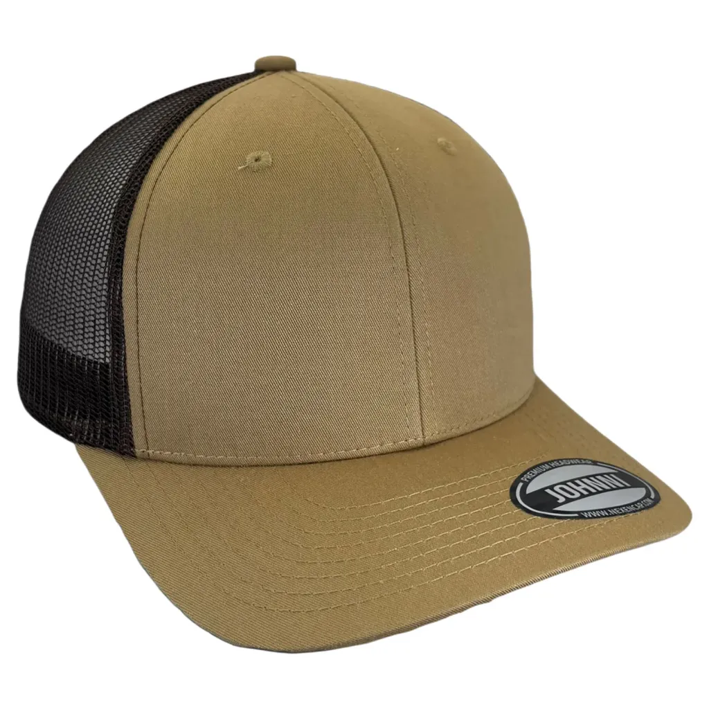 6 Panel Trucker Curva Malla Mod 777 (Beige Brown)